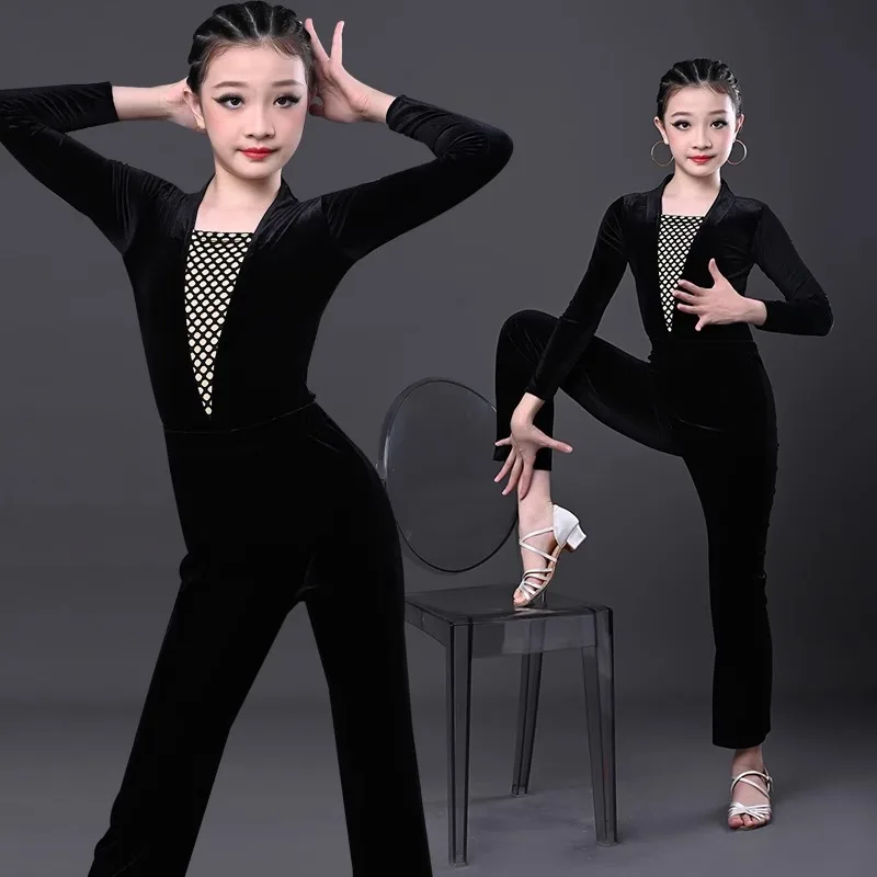 Kids Latin Dance Clothes Girls Long Sleeves Tops Pants Training Practice Wear Cha Cha Rumba Samba Competition Clothing
Kids Latin Dance Clothes Girls Long Sleeves Tops Pants Training Practice Wear Cha Cha Rumba Samba Competition Clothing