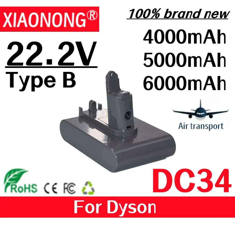 Аккумулятор для пылесоса Dyson DC34 DC35 Type B Series 22,2 В 4000/5000/6000 мАч литий-ионный
Аккумулятор для пылесоса Dyson DC34 DC35 Type B Series 22,2 В 4000/5000/6000 мАч литий-ионный