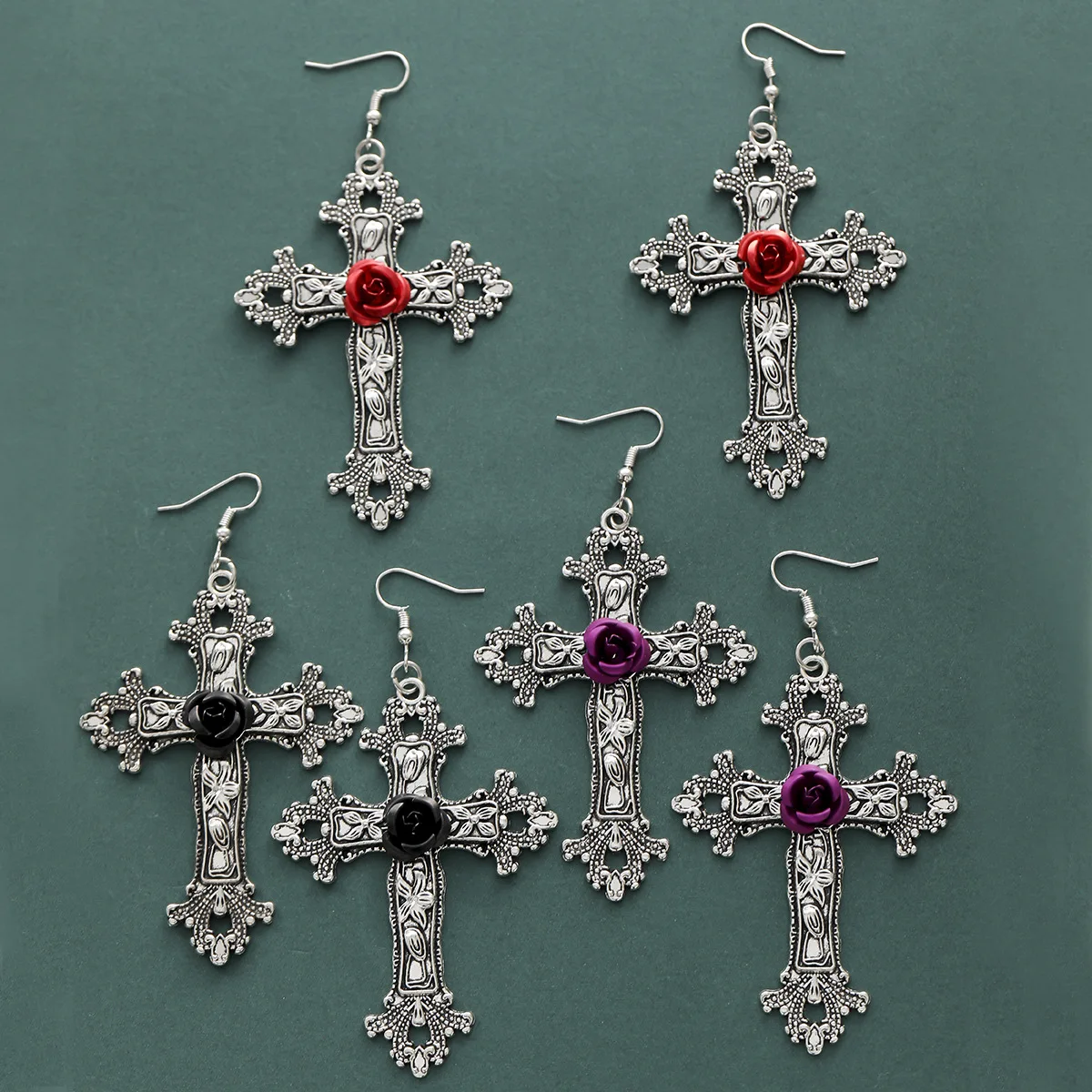 2024 Retro Jewelry Goth Earrings for Women Vintage Rose Cross Drop Earrings Alloy Ear Drops Hoops Girls Punk Gothic Trinket
2024 Retro Jewelry Goth Earrings for Women Vintage Rose Cross Drop Earrings Alloy Ear Drops Hoops Girls Punk Gothic Trinket