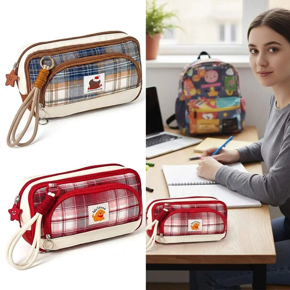 High Quality Plaid Pencil Case Large Capacity Handheld Pen Bag Stationery Pouch School Supplies
High Quality Plaid Pencil Case Large Capacity Handheld Pen Bag Stationery Pouch School Supplies