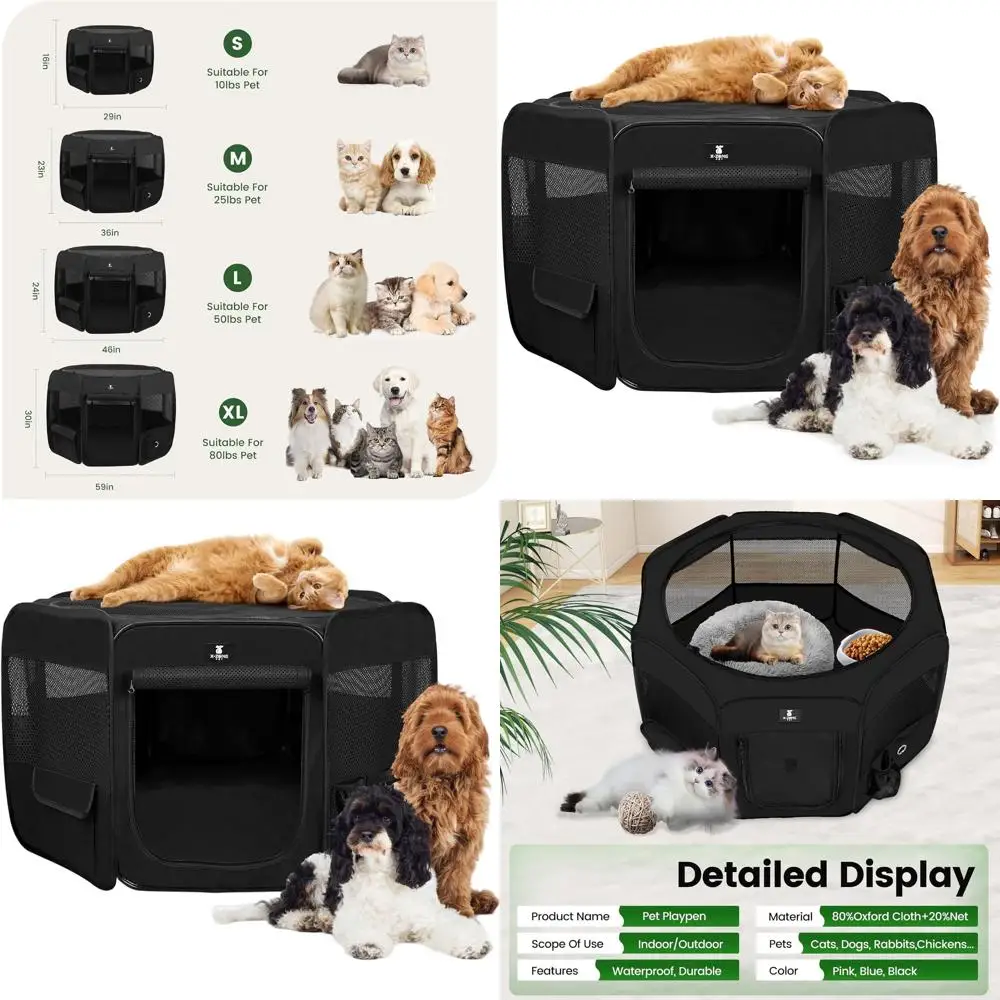 Portable Pet Playpen for Dogs, Puppies, Cats, Rabbits, Chicks - Medium Size, Ideal for Indoor and Outdoor Use, Travel-Friendly B
Portable Pet Playpen for Dogs, Puppies, Cats, Rabbits, Chicks - Medium Size, Ideal for Indoor and Outdoor Use, Travel-Friendly B