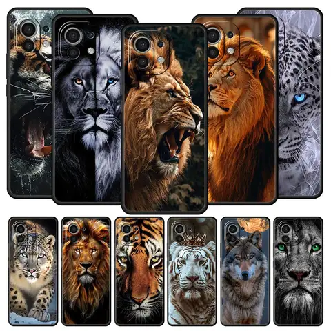 Tigre Wolf Lion Animal Phone Case For Xiaomi 17 14 15 13 14T 13T 12T 11T Pro 12 11 Lite Poco X7 X5 X3 NFC F7 F6 Soft Cover