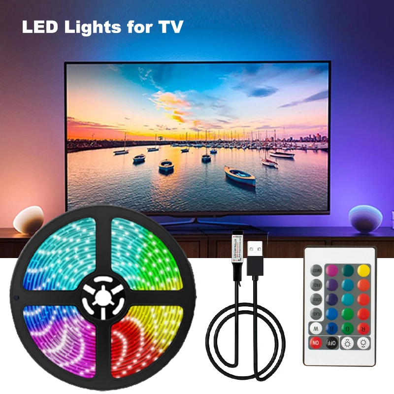 Светодиодная ленсветильник с Bluetooth для ТВ 5050, RGB-лента с 24 кнопками управления, USB, цветсветильник Светодиодная лента для декора комнаты, неоновый RGB PC, окружающий свет
Светодиодная ленсветильник с Bluetooth для ТВ 5050, RGB-лента с 24 кнопками управления, USB, цветсветильник Светодиодная лента для декора комнаты, неоновый RGB PC, окружающий свет