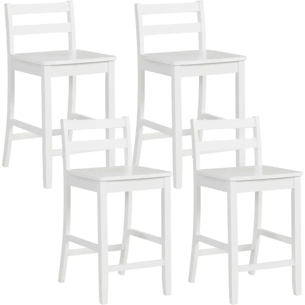 Set of 4 White 24-Inch Counter Height Wooden Bar Stools with Ergonomic Backrest and Footrest for Kitchen Island or Pub Dining
Set of 4 White 24-Inch Counter Height Wooden Bar Stools with Ergonomic Backrest and Footrest for Kitchen Island or Pub Dining