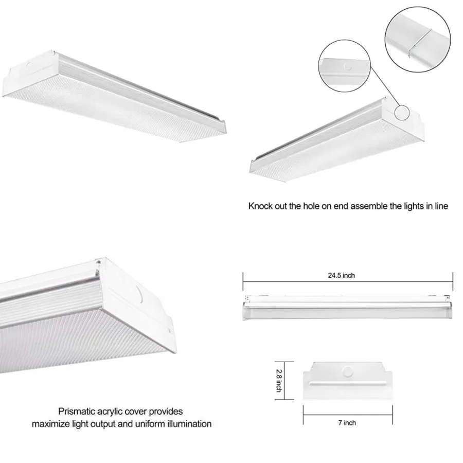 2FT LED Wraparound Flush Mount LED Garage Lights, 20W 2400LM, 4000K Neutral White, 2 Foot LED Wrap Light, Integrated Linear Cei
2FT LED Wraparound Flush Mount LED Garage Lights, 20W 2400LM, 4000K Neutral White, 2 Foot LED Wrap Light, Integrated Linear Cei