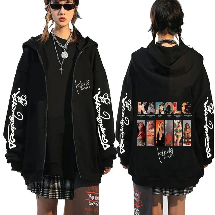 Karol G Tropicoqueta Music Album Cover 2025 Zipper Hoodie Men Women Fashion Oversized Zip Up Jacket Unisex Zip Up Sweatshirts
Karol G Tropicoqueta Music Album Cover 2025 Zipper Hoodie Men Women Fashion Oversized Zip Up Jacket Unisex Zip Up Sweatshirts
