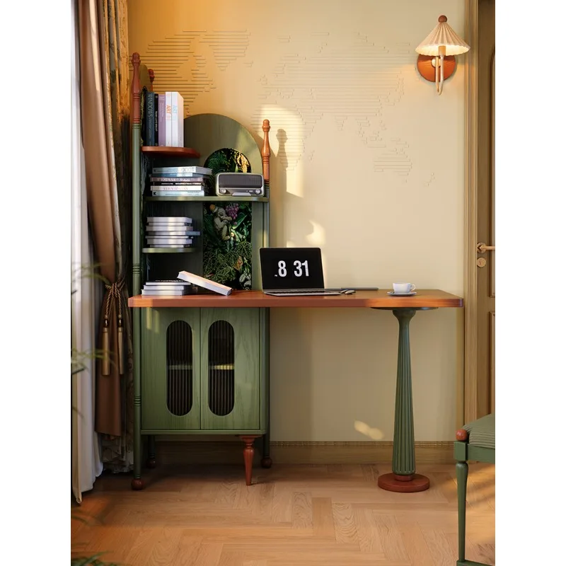 Solid wood desk small apartment bedroom French retro corner desk bookcase integrated antique corner computer desk
Solid wood desk small apartment bedroom French retro corner desk bookcase integrated antique corner computer desk