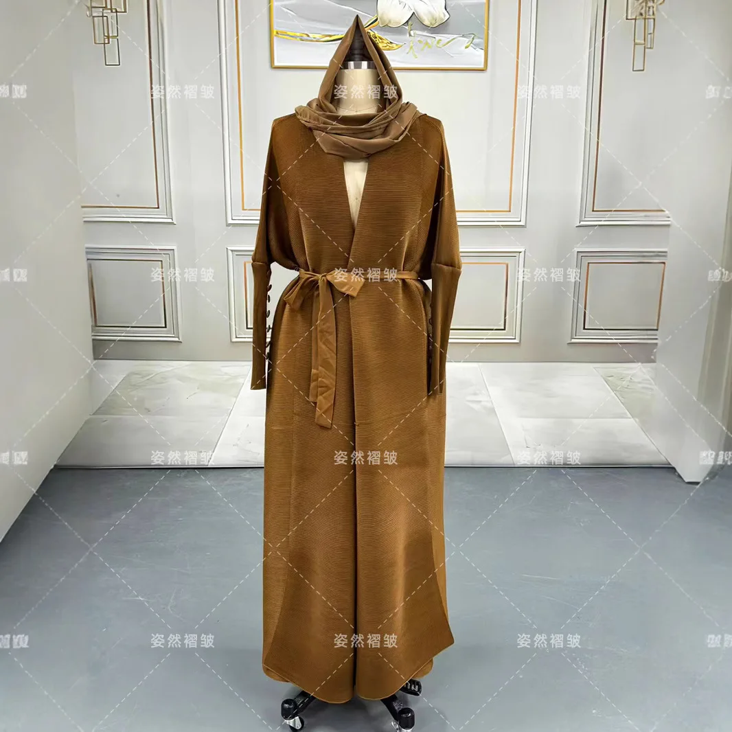 Miyake Pleated Casual Coat Women's Long Trench Coat 2025 Summer New Solid Color Muslim Abaiya Robe Coat
Miyake Pleated Casual Coat Women's Long Trench Coat 2025 Summer New Solid Color Muslim Abaiya Robe Coat