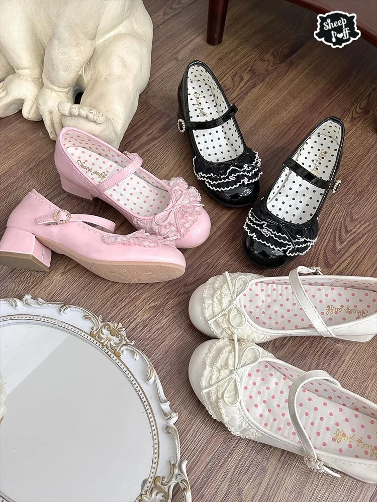 Lolita Style Lace Bow Mid-heel Leather Shoes Sweet and Cute Fashion Spring Autumn Elegant Mary Jane Low Heel Pumps Femme
Lolita Style Lace Bow Mid-heel Leather Shoes Sweet and Cute Fashion Spring Autumn Elegant Mary Jane Low Heel Pumps Femme