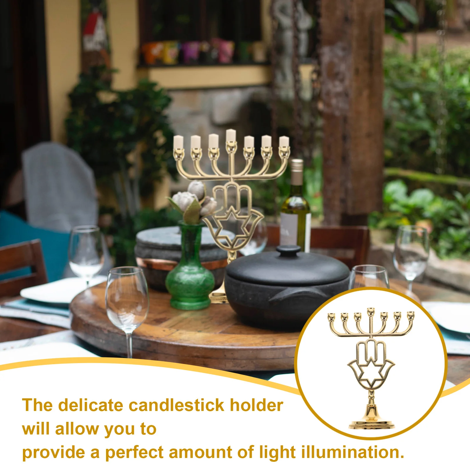 7-Branch Jewish Hanukkah Holder Metal Candelabrum Vintage Religious Candlestick Ornament for Desktop Living Room Wedding
7-Branch Jewish Hanukkah Holder Metal Candelabrum Vintage Religious Candlestick Ornament for Desktop Living Room Wedding