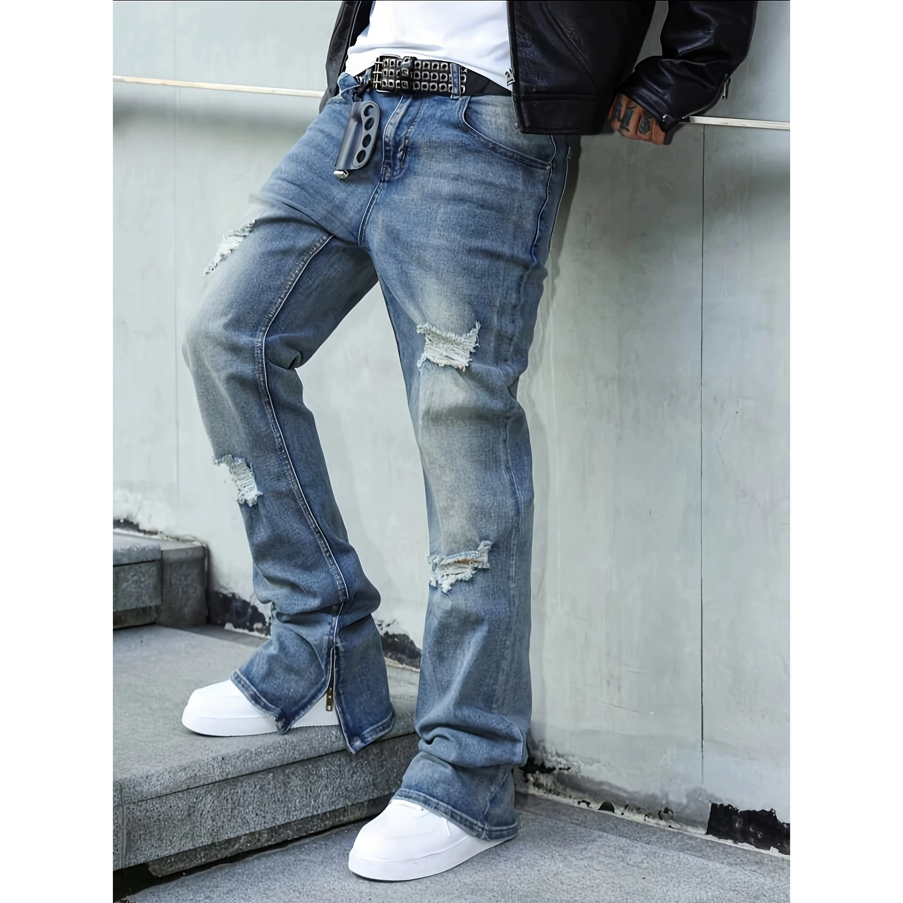 Men's High Street Fashion Zipper Denim Jeans Washed out Casual Straight Leg Trousers Youth Daily Wear Comfortable Fit Jeans
Men's High Street Fashion Zipper Denim Jeans Washed out Casual Straight Leg Trousers Youth Daily Wear Comfortable Fit Jeans