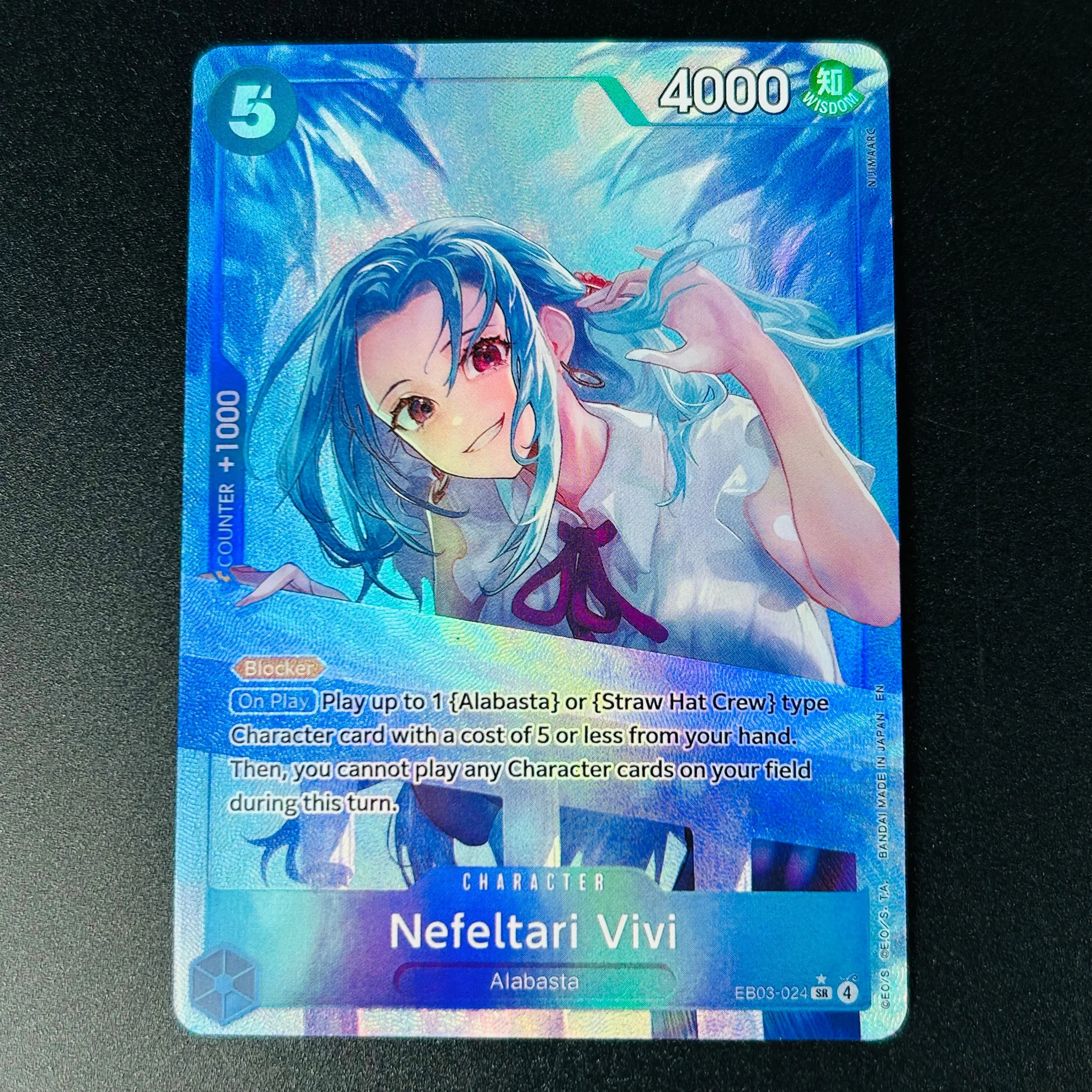 One Piece EN EB03-024 Nefeltari Vivi SR DIY Holographic Textured Anime Collectible Trading Card
One Piece EN EB03-024 Nefeltari Vivi SR DIY Holographic Textured Anime Collectible Trading Card