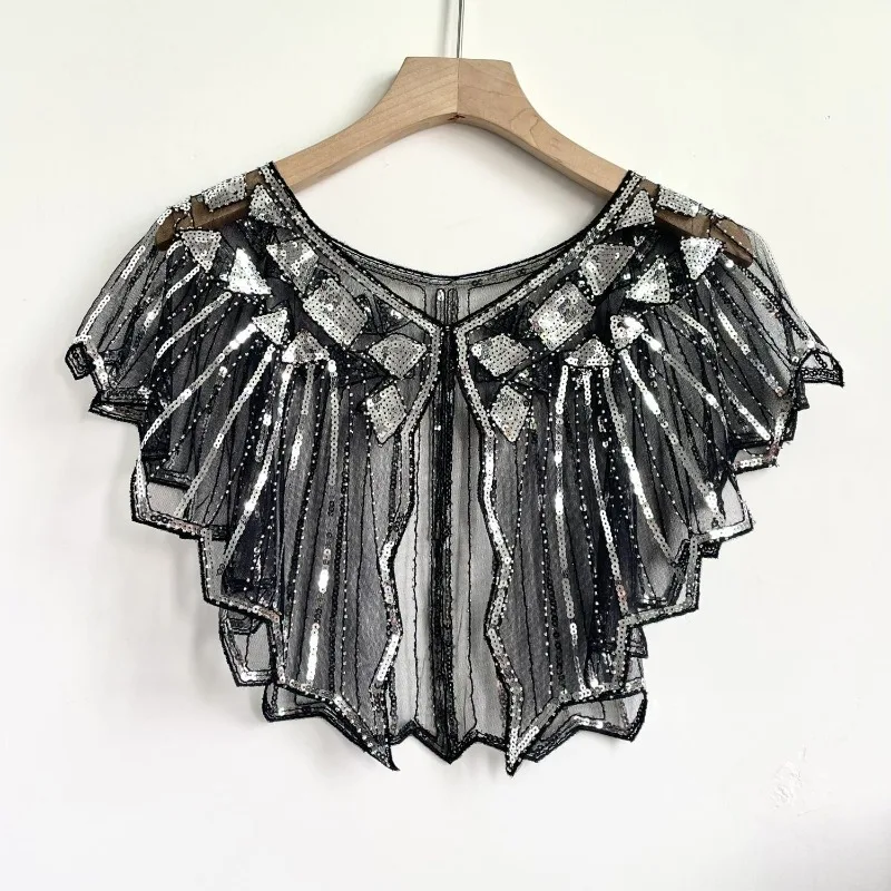 2025 Spring New Small Shawl Sleeveless Ins Sequined Mesh Versatile Cape Warps Short Round Neck Temperament Party Top
2025 Spring New Small Shawl Sleeveless Ins Sequined Mesh Versatile Cape Warps Short Round Neck Temperament Party Top