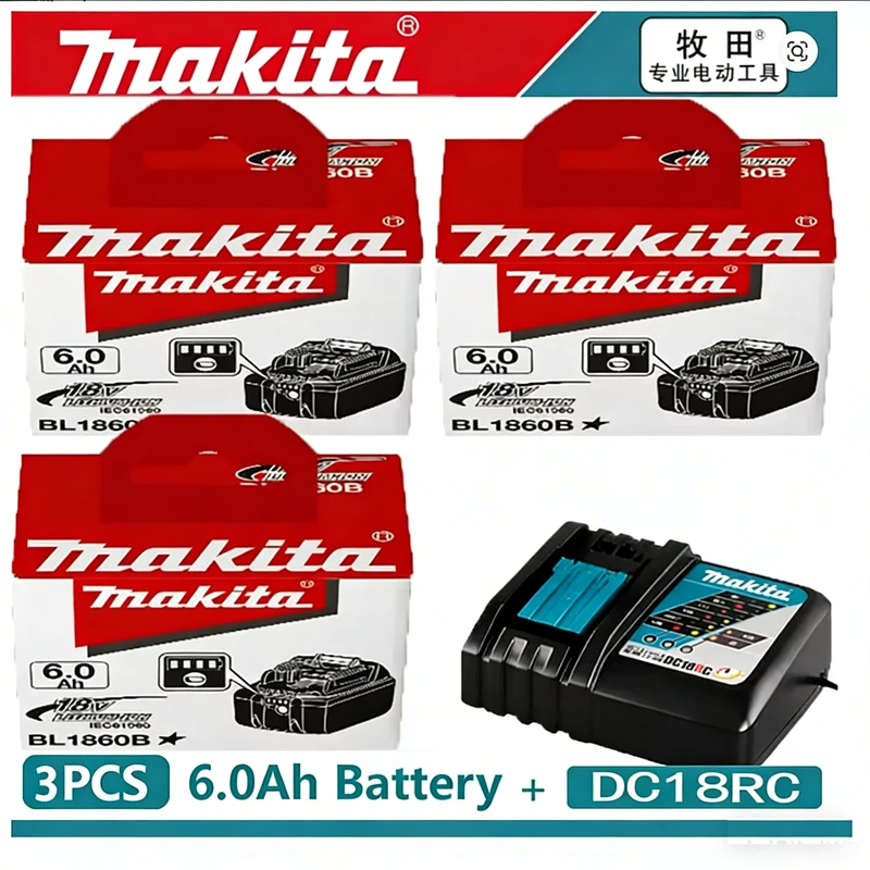 Makita 100% original 18V battery, replaceable Makita BL1850B BL1860B, 18V 3A charger 18650 rechargeable lithium-ion battery
Makita 100% original 18V battery, replaceable Makita BL1850B BL1860B, 18V 3A charger 18650 rechargeable lithium-ion battery