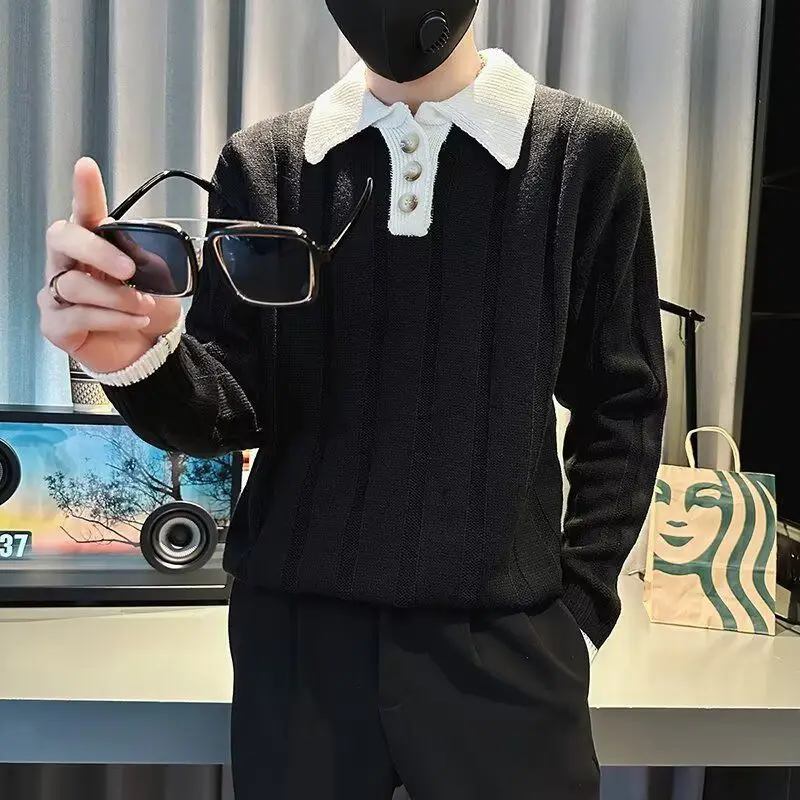 Warm Knitted Long Sve Crew Ne Pullover Casual Sle Polyester Fiber Men's Sweater Contrast Color Collar Autumn Winter
Warm Knitted Long Sve Crew Ne Pullover Casual Sle Polyester Fiber Men's Sweater Contrast Color Collar Autumn Winter