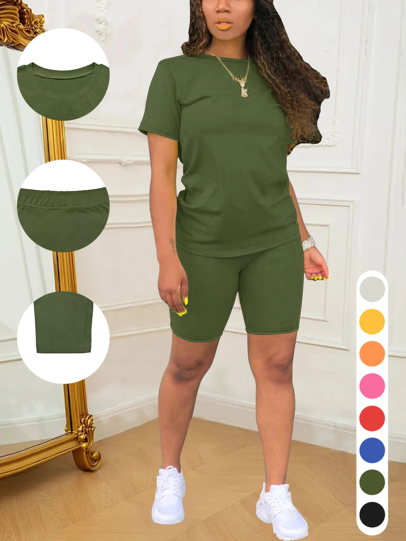 New Summer Women's Short Sleeve and Shorts Casual Set
New Summer Women's Short Sleeve and Shorts Casual Set