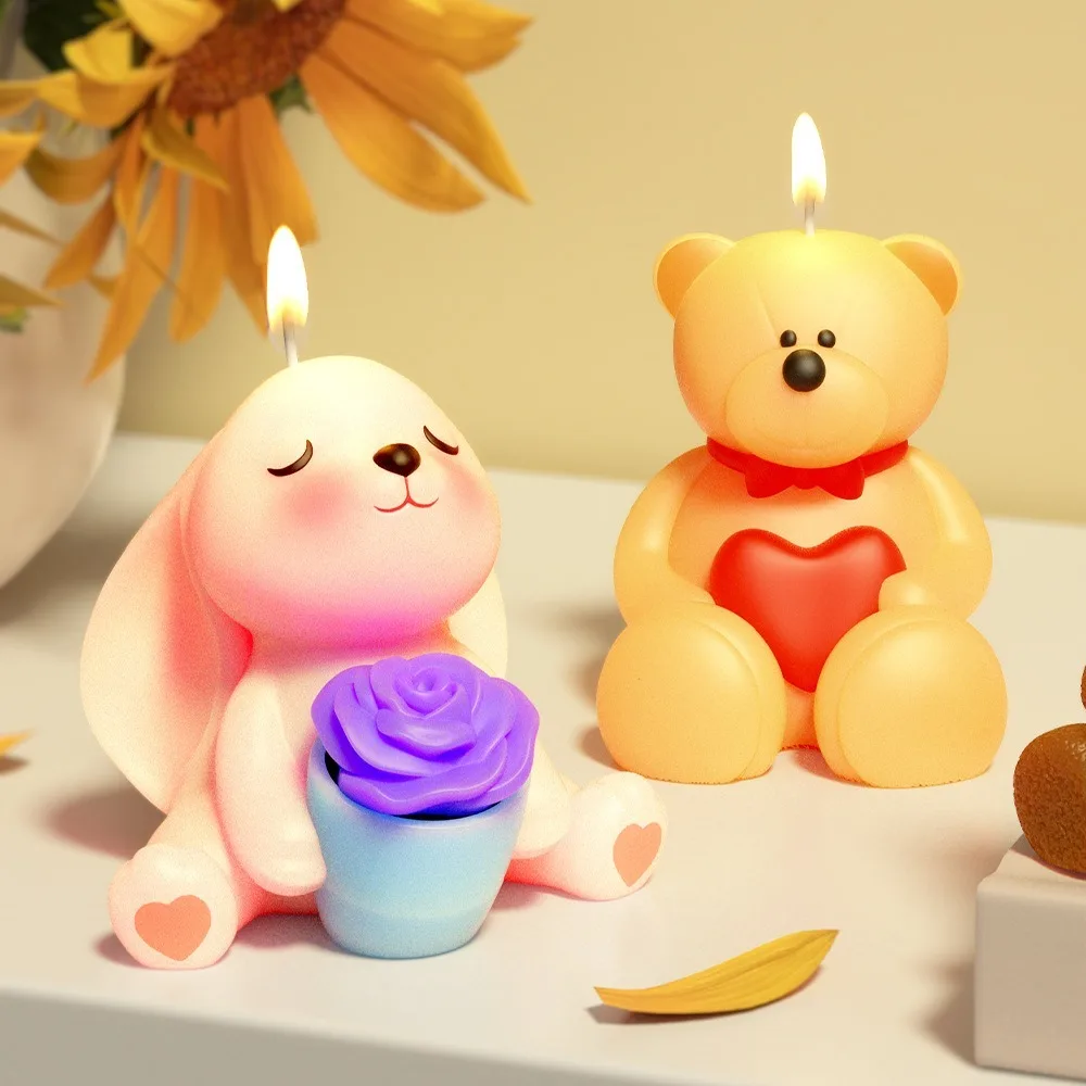 Cartoon Rabbit Candle Silicone Mold Cute Handmade Rose Love Bear Molds Elegant Drop Glue Plaster Mold Home Table Decoration
Cartoon Rabbit Candle Silicone Mold Cute Handmade Rose Love Bear Molds Elegant Drop Glue Plaster Mold Home Table Decoration