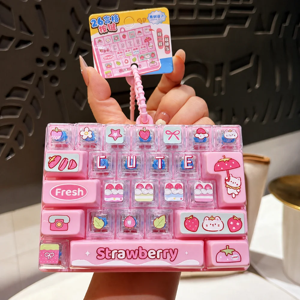 26 Keys Mechanical Keyboard Toy Hangable Keychain Stress Relief Fidget Toy Clear Key Sounds Gift Toy Bag Pendant Charm
26 Keys Mechanical Keyboard Toy Hangable Keychain Stress Relief Fidget Toy Clear Key Sounds Gift Toy Bag Pendant Charm