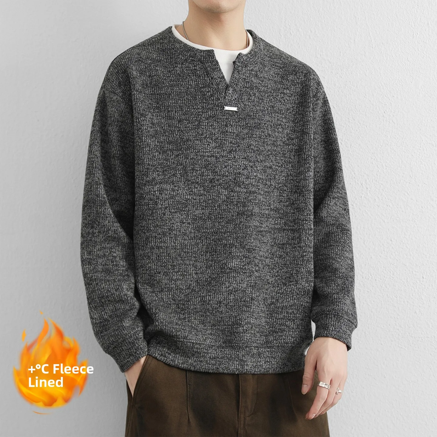 Men's Faux Two-Piece Knitted Sweater Thiened Fce Casual American Sle Simple Warm Inner Wear Knitted Base irt
Men's Faux Two-Piece Knitted Sweater Thiened Fce Casual American Sle Simple Warm Inner Wear Knitted Base irt