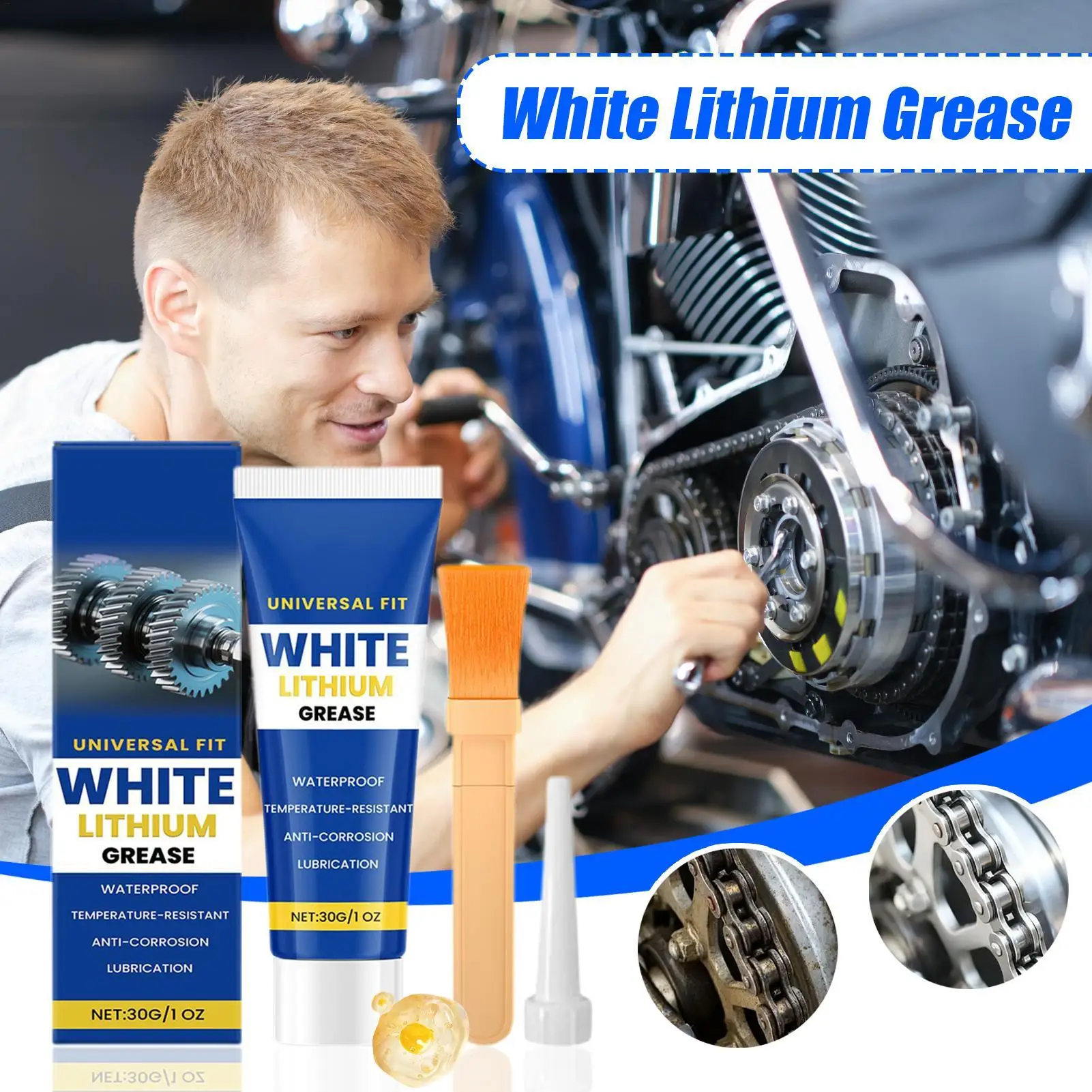 30g White Lithium Grease Set Car Door Waterproof Gear Lubricating Cream Automotive Gear Lubricating Cream Mechanical Maintenance
30g White Lithium Grease Set Car Door Waterproof Gear Lubricating Cream Automotive Gear Lubricating Cream Mechanical Maintenance