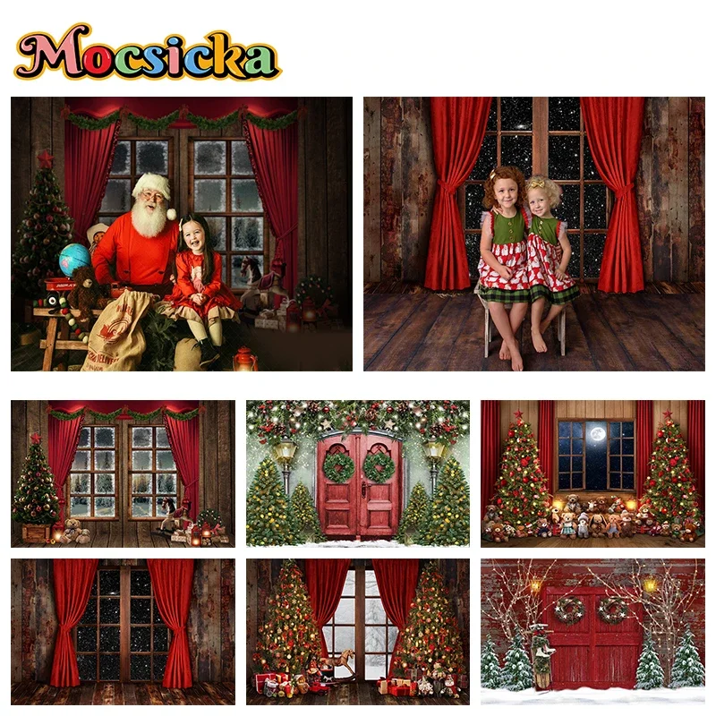Mocsicka Winter Christmas Decoration Photography Background Xmas Tree Red Door Window Curtain Gifts Lights Photo Backdrop Props
Mocsicka Winter Christmas Decoration Photography Background Xmas Tree Red Door Window Curtain Gifts Lights Photo Backdrop Props