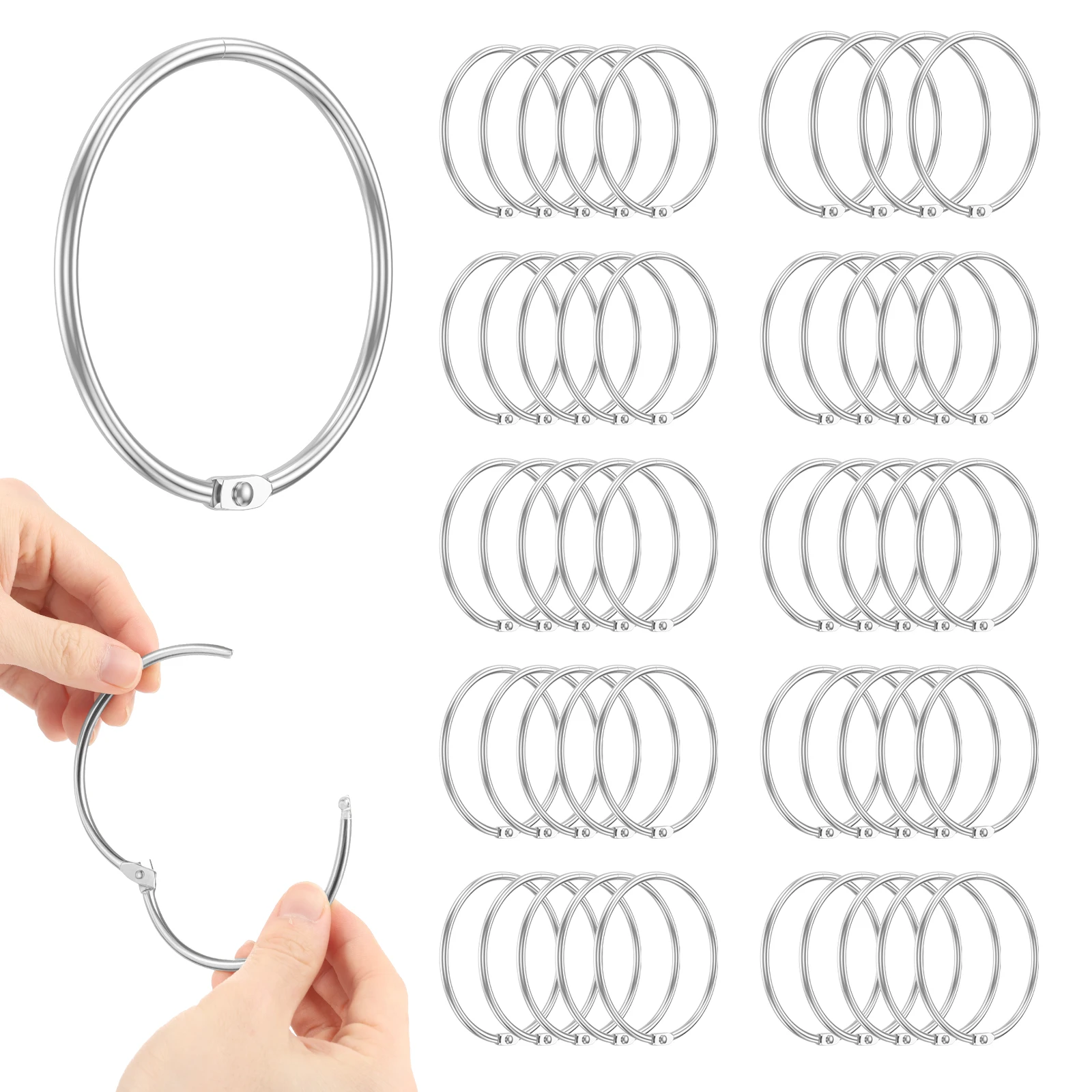 50Pcs 3 inch Large Binder Rings Rust Resistant Metal Loose Leaf Binder Rings Keychain Loops for Index Cards Notebook Office Home
50Pcs 3 inch Large Binder Rings Rust Resistant Metal Loose Leaf Binder Rings Keychain Loops for Index Cards Notebook Office Home