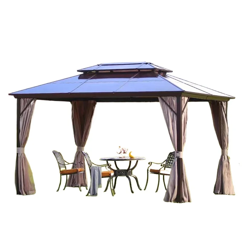 Профессиональная уличная алюминиевая беседка-павильон 3x4 м с металлическим каркасом и водонепроницаемым навесом
Профессиональная уличная алюминиевая беседка-павильон 3x4 м с металлическим каркасом и водонепроницаемым навесом