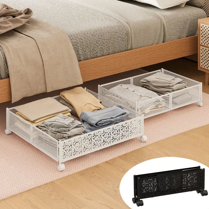 Foldable metal bed bottom storage container, toy box, clothes, shoes, blankets, books storage rack
Foldable metal bed bottom storage container, toy box, clothes, shoes, blankets, books storage rack