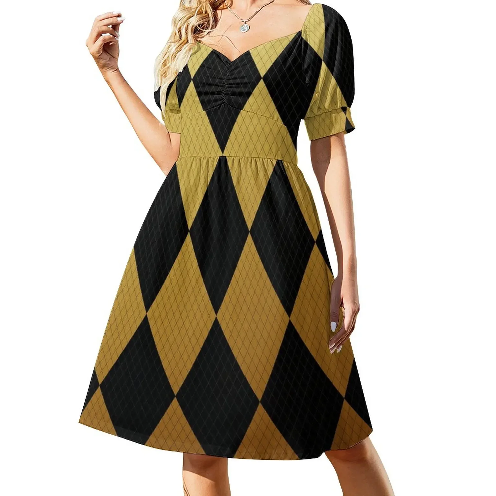 Gold and Black Diamonds Short-Sleeved Dress bandage dress Long dresses Woman clothing loose women's dress
Gold and Black Diamonds Short-Sleeved Dress bandage dress Long dresses Woman clothing loose women's dress