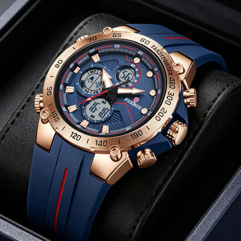 FOXBOX New Watches Mens Luxury Brand Big Dial Watch Men Waterproof Quartz Wristwatch Sports Chronograph Clock Relogios Masculino
FOXBOX New Watches Mens Luxury Brand Big Dial Watch Men Waterproof Quartz Wristwatch Sports Chronograph Clock Relogios Masculino