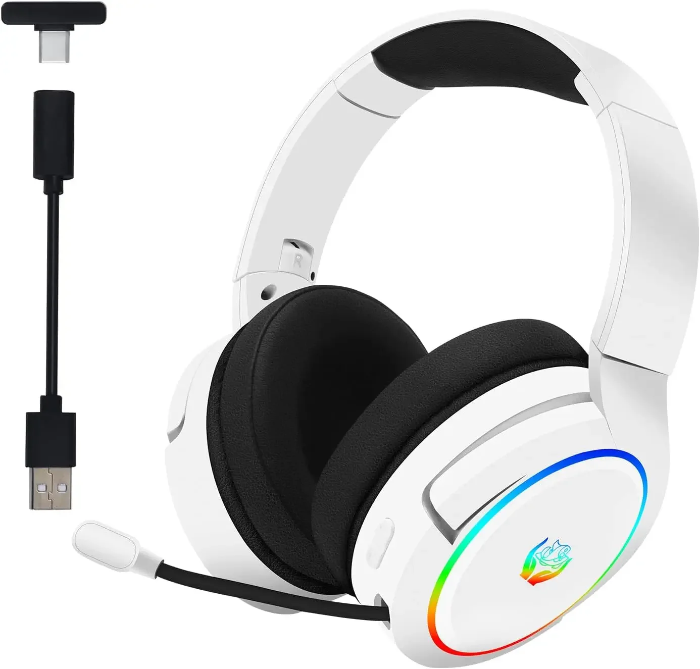 HUO JI 2.4G/BT Wireless Gaming Headset with Noise Cancelling Microphone, RGB Light, USB-C/USB-A/3.5mm Wired, Stereo Sound
HUO JI 2.4G/BT Wireless Gaming Headset with Noise Cancelling Microphone, RGB Light, USB-C/USB-A/3.5mm Wired, Stereo Sound