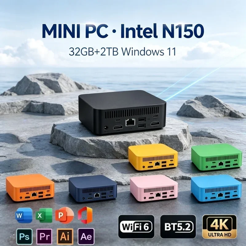 Office Conference Mini Pocket PC Intel N150 Win11 16GB DDR4 Memory Large 2TB SSD WiFi6 BT5.2 4K UHD Presentation Small Desktop
Office Conference Mini Pocket PC Intel N150 Win11 16GB DDR4 Memory Large 2TB SSD WiFi6 BT5.2 4K UHD Presentation Small Desktop
