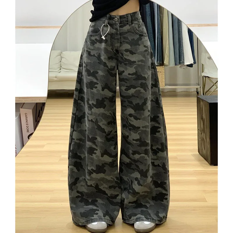 American Women High Waist Camouflage Jeans Autumn Ladies Wide Leg Denim Pants 2025 Female Fashion Straight Cowboy Pantalons
American Women High Waist Camouflage Jeans Autumn Ladies Wide Leg Denim Pants 2025 Female Fashion Straight Cowboy Pantalons