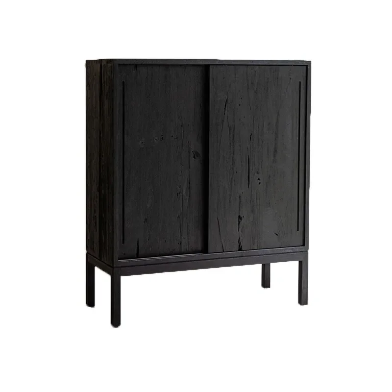 Tea cabinet, black solid wood dining side cabinet, Nordic modern log locker, storage locker
Tea cabinet, black solid wood dining side cabinet, Nordic modern log locker, storage locker