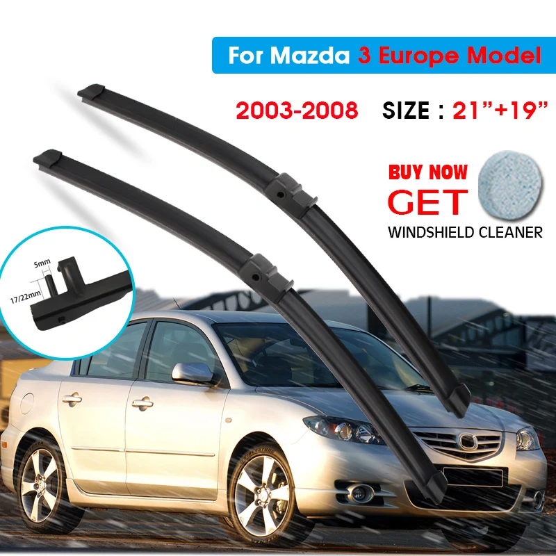 Car Wiper Blade For Mazda 3 Europe Model 21"+19" 2003-2008 Auto Windscreen Windshield Wipers Blades Window Wash Fit Side Pin Arm
Car Wiper Blade For Mazda 3 Europe Model 21"+19" 2003-2008 Auto Windscreen Windshield Wipers Blades Window Wash Fit Side Pin Arm