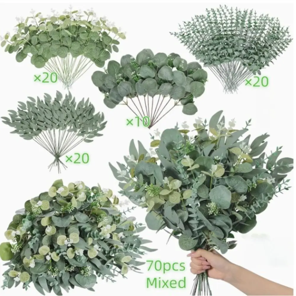 70 PCS Eucalyptus Leaves Artificial Flowers Bouquets DIY Mixed Floral Decor Bulk Home Decor Floral Arrangement
70 PCS Eucalyptus Leaves Artificial Flowers Bouquets DIY Mixed Floral Decor Bulk Home Decor Floral Arrangement