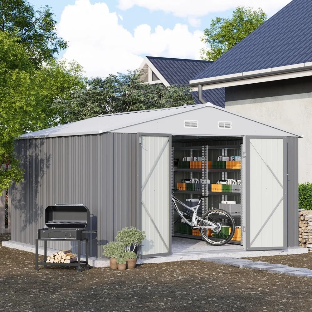 10 'x 10' Metal Outdoor Storage Shed, Steel Courtyard Shed with Lockable Door Design,used for Gardens, Backyards, Terraces, Gray
10 'x 10' Metal Outdoor Storage Shed, Steel Courtyard Shed with Lockable Door Design,used for Gardens, Backyards, Terraces, Gray