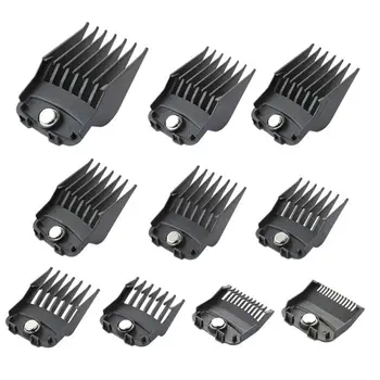 10PCS 머리 깎기 빗 가이드 키트 자기 플라스틱 머리카락 트리머 제한 빗 첨부 파일 절단 도구