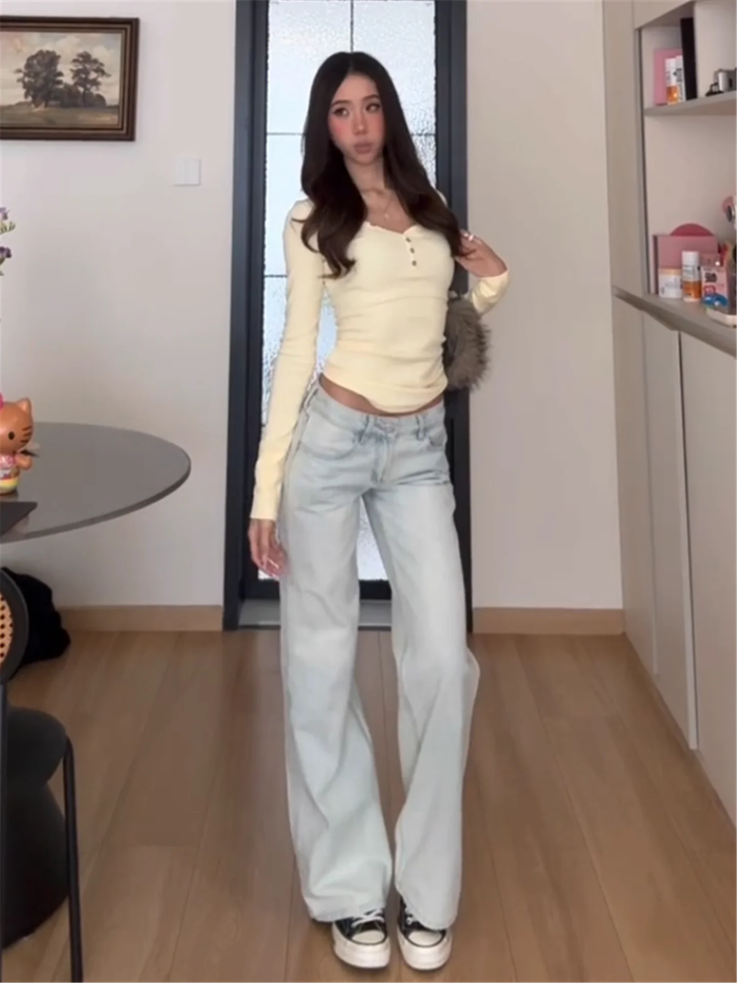 American Retro Low Waist Straight Leg Blue Jeans Women's Loose Slimming Tall Extended Wide Leg Pants Casual Cotton Denim
American Retro Low Waist Straight Leg Blue Jeans Women's Loose Slimming Tall Extended Wide Leg Pants Casual Cotton Denim