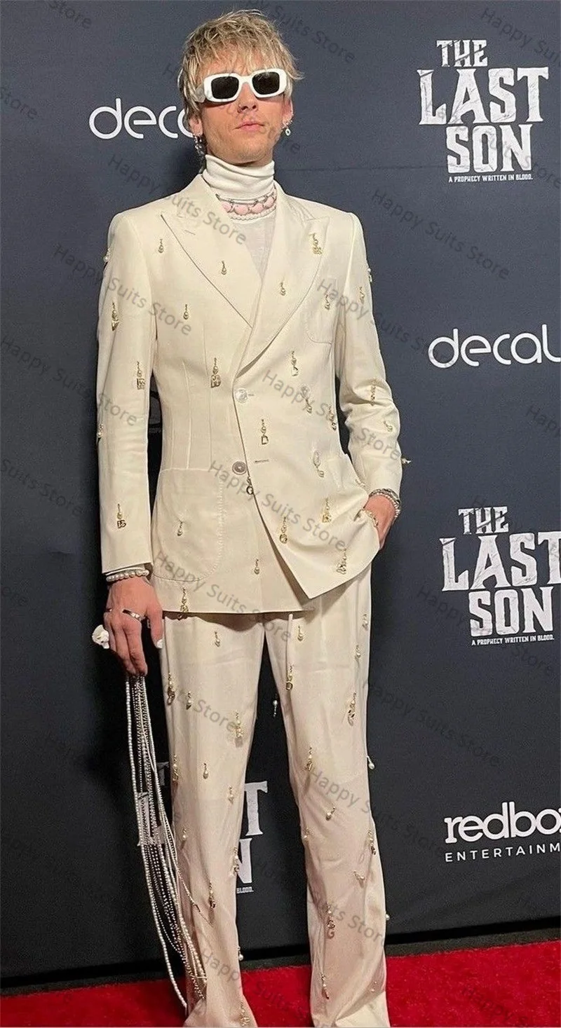 White Beaded Formal Men Suit Pant Set 2 Pcs Blazer+Trousers Work Office Male Business Jacket Coat Trousers Prom Wedding Tuxedo
White Beaded Formal Men Suit Pant Set 2 Pcs Blazer+Trousers Work Office Male Business Jacket Coat Trousers Prom Wedding Tuxedo