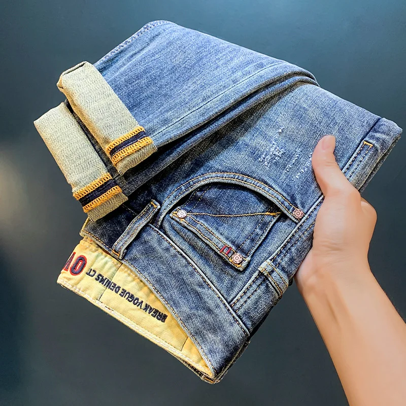 Light Luxury Jeans for Men 2024 Autumn Retro Distressed Casual Trousers Fashion Street Skinny Denim Pants
Light Luxury Jeans for Men 2024 Autumn Retro Distressed Casual Trousers Fashion Street Skinny Denim Pants