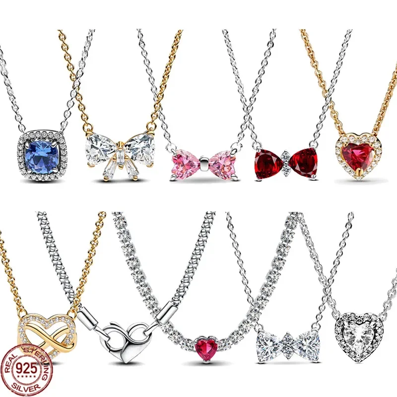 Classic New 925 Sterling Silver Exquisite Shiny Bow Square Heart-shaped Necklace Luxury Charm Women's Jewelry Anniversary Gifts
Classic New 925 Sterling Silver Exquisite Shiny Bow Square Heart-shaped Necklace Luxury Charm Women's Jewelry Anniversary Gifts