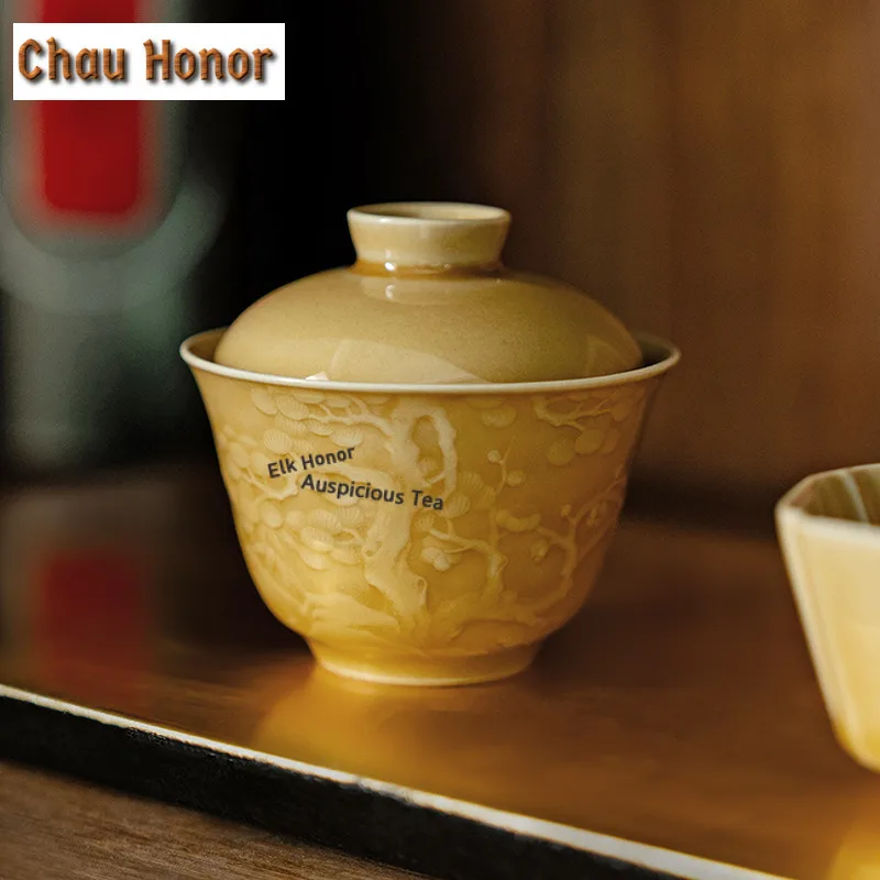 100ml Amber Yellow Ceramic Gaiwan Zen Tea Tureen Tea Bowl with Lid Kit Tea Making Cover Bowl Teaware Accessories Collection
100ml Amber Yellow Ceramic Gaiwan Zen Tea Tureen Tea Bowl with Lid Kit Tea Making Cover Bowl Teaware Accessories Collection