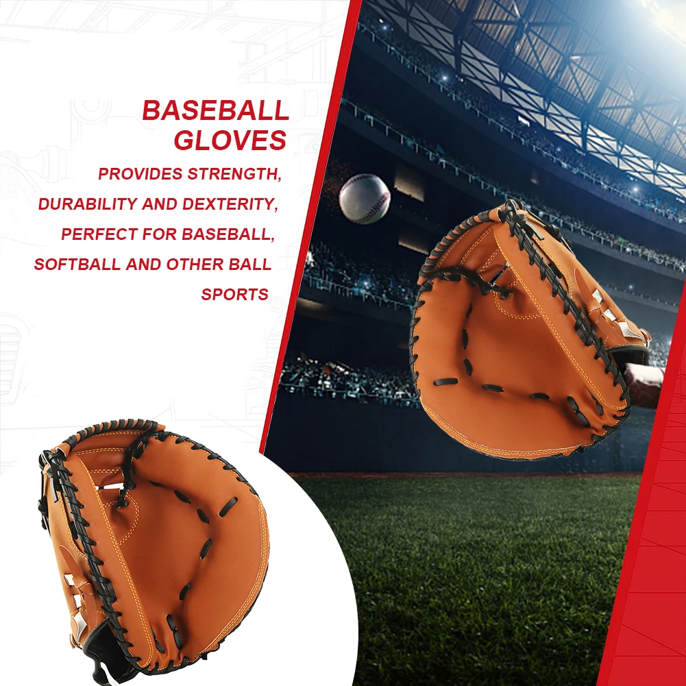 Baseball Mitt PU Leather Baseball Fielding Glove Thicken Softball Glove Wear-resistant Beginner Play Training for Outdoor Sports
Baseball Mitt PU Leather Baseball Fielding Glove Thicken Softball Glove Wear-resistant Beginner Play Training for Outdoor Sports