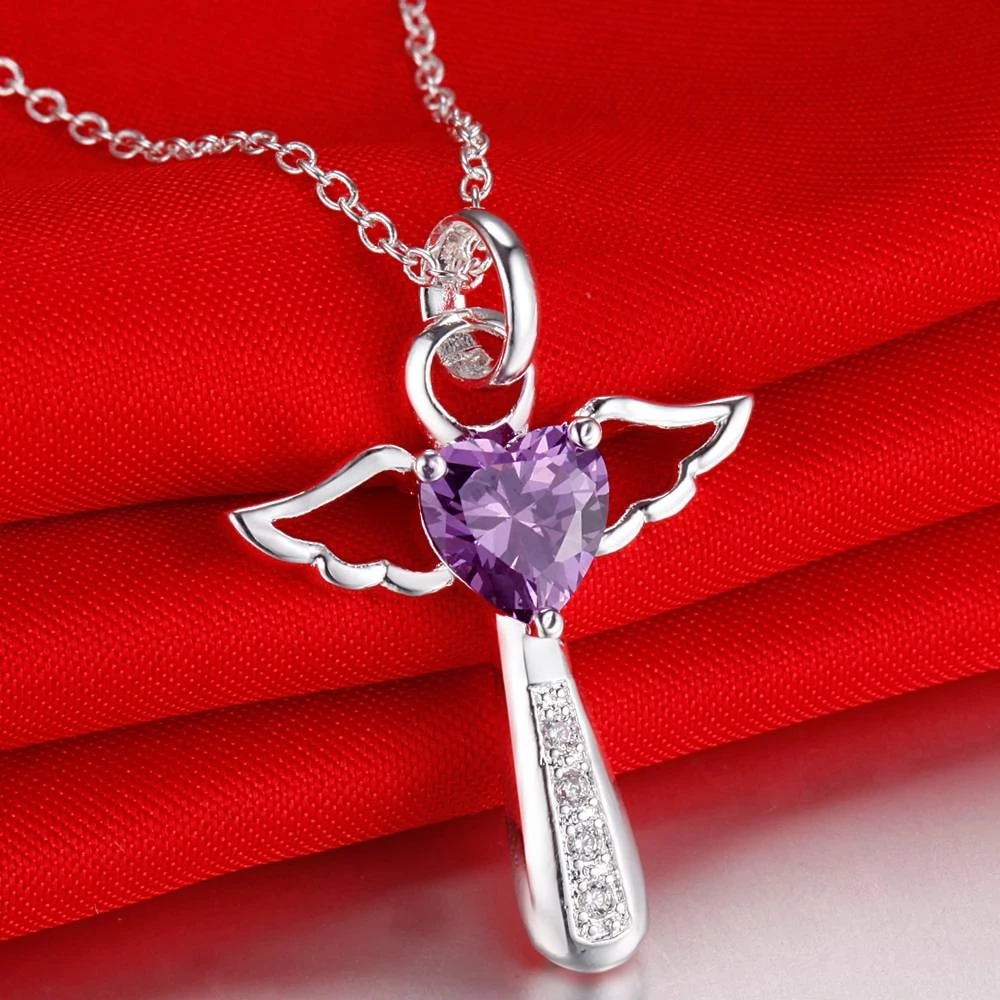 Fine 925 Sterling Silver angel noble crystal cross pendants Necklace For Women luxury party Wedding Jewelry Christmas gifts
Fine 925 Sterling Silver angel noble crystal cross pendants Necklace For Women luxury party Wedding Jewelry Christmas gifts