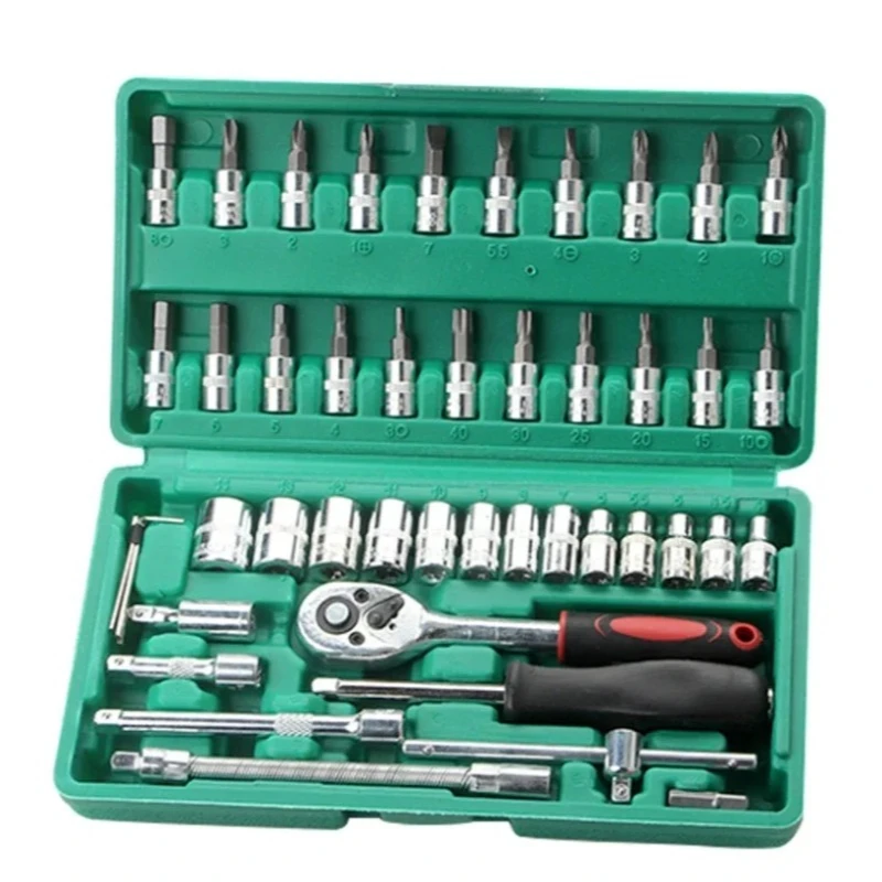 cost-effective 46 Piece Auto Repair Tool Set Ratchet Socket Wrench Combo Multi - function Toolbox for Car/Motorcycle/Home Repair
cost-effective 46 Piece Auto Repair Tool Set Ratchet Socket Wrench Combo Multi - function Toolbox for Car/Motorcycle/Home Repair