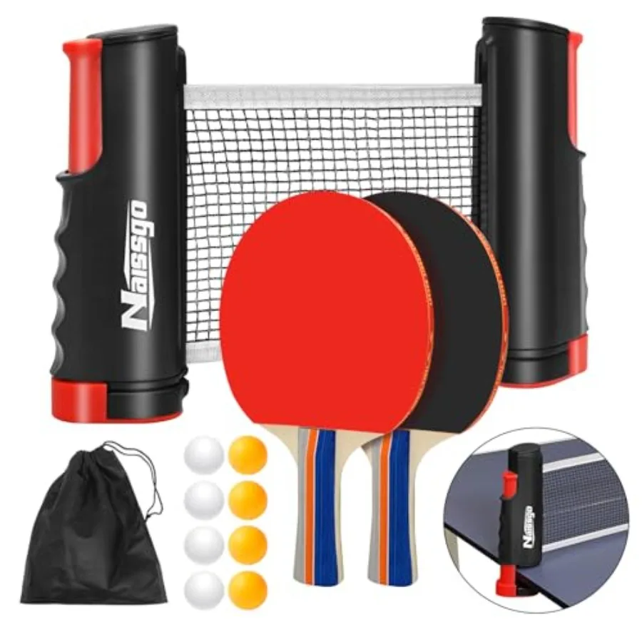 Table Tennis Set with Retractable Net, Portable Ping Pong Paddle Set with 2 Rackets, 8 Balls and Mesh Bag, Easy Setup Table Ten
Table Tennis Set with Retractable Net, Portable Ping Pong Paddle Set with 2 Rackets, 8 Balls and Mesh Bag, Easy Setup Table Ten