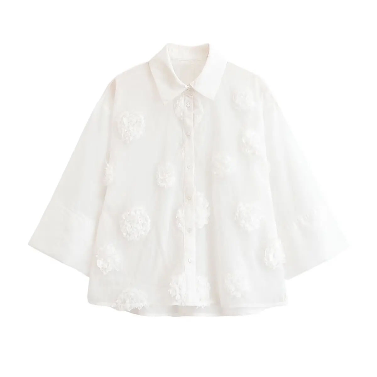 WOMAN 2026 Summer New Fashion Flower Drape Short Blouses Vintage Lapel Long Sleeve Casual Female Shirts Blusas Chic Tops
WOMAN 2026 Summer New Fashion Flower Drape Short Blouses Vintage Lapel Long Sleeve Casual Female Shirts Blusas Chic Tops