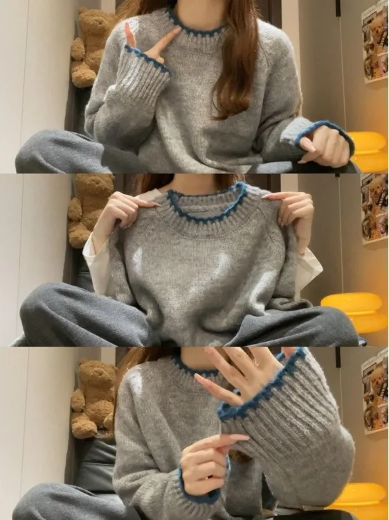 Soft Cozy round Ne Pullover Color Blo Women's Knitwear Autumn Winter Loose Fit Long Sve Top Lazy Sle Base Layer irt
Soft Cozy round Ne Pullover Color Blo Women's Knitwear Autumn Winter Loose Fit Long Sve Top Lazy Sle Base Layer irt