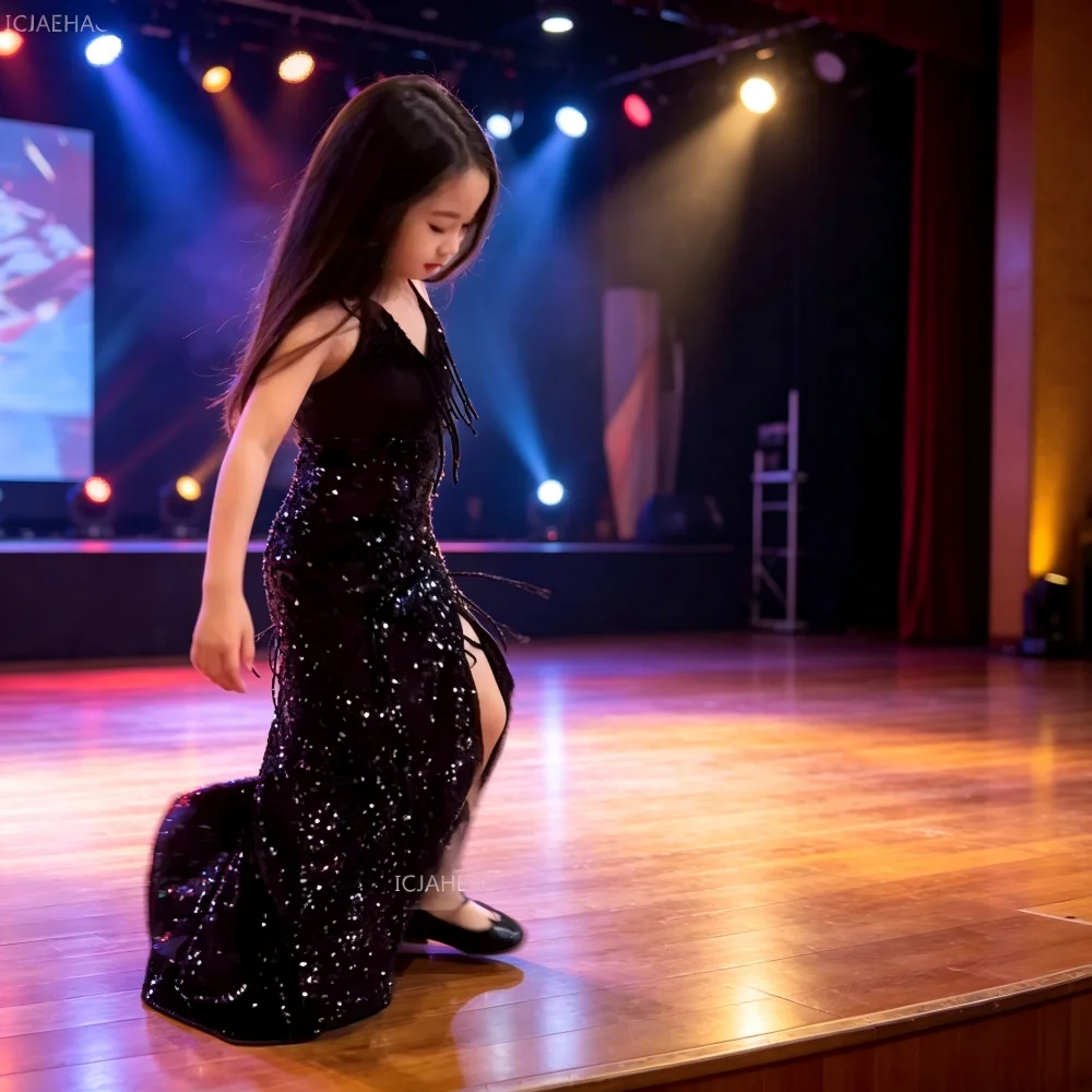 for Kids Model Host Piano Children Flower Girl Princess Violin Performance PartyGirls Black Mermaid Evening Dress Pageant Gown
for Kids Model Host Piano Children Flower Girl Princess Violin Performance PartyGirls Black Mermaid Evening Dress Pageant Gown
